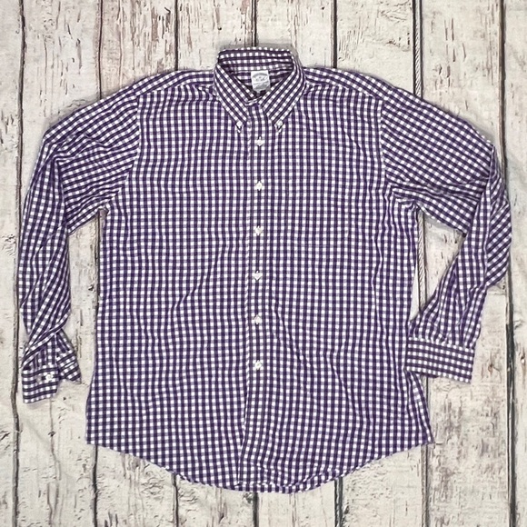 Brooks Brothers Button Down Purple Dress Shirt Long Sleeve - Picture 1 of 5